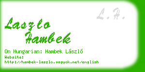 laszlo hambek business card